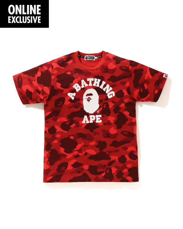 Camiseta Bape Color Camo College Hombre Rojos Claro | 571603-OFL