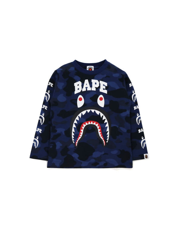 Camiseta Bape Color Camo Shark Print Niños Azul Marino Azules | 702486-XRY